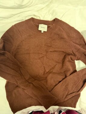 Reformation Nikki Cashmere Crewneck Rust Brown